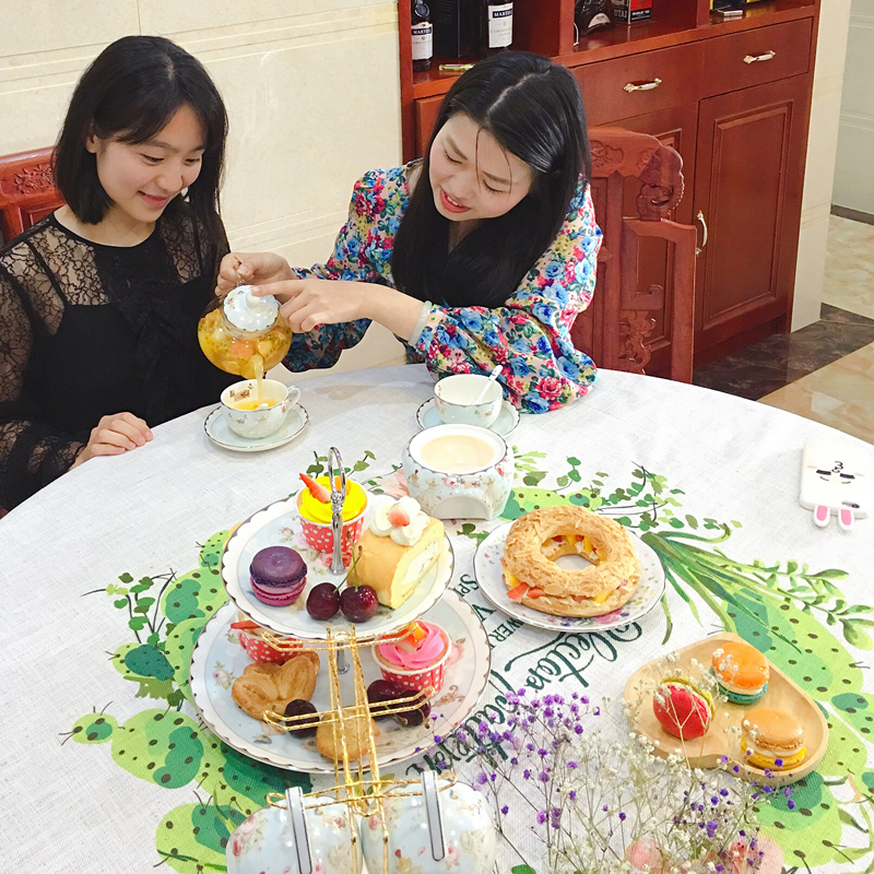 韩式陶瓷耐热玻璃花茶壶茶杯欧式煮下午茶水果花茶茶具加热套装