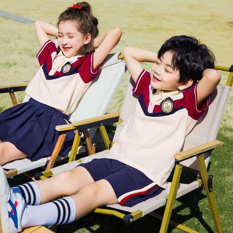 学院风红色棒球服校服套装小学生秋装新款儿童班服四件套幼儿园服