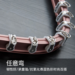 飘窗弯曲窗帘轨道顺滑静音铝合金电泳任意弯轨直轨窗帘杆定制