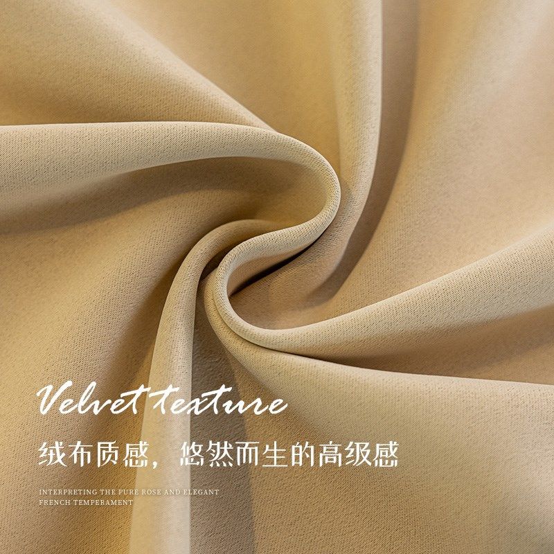 法式窗帘成品卧室高级感全遮光双层带纱客厅奶油风高档大气遮阳帘