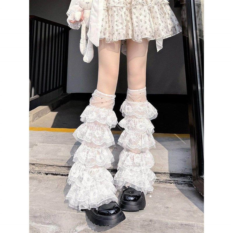 蕾丝腿套夏季女薄款堆堆袜花边阔腿喇叭袜套lolita小腿袜百搭潮,女士内衣/男士内衣/家居服,长筒袜,淘宝优惠券,粉丝福利购,淘宝优惠卷