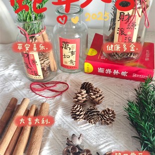 肉桂生财瓶摆件招财玻璃瓶花瓶diy材料客财厅位乔迁新居搬家用