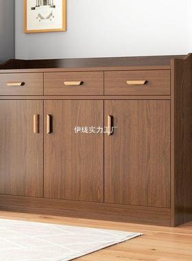 墙茶水厨柜客厅餐边柜房橱柜收纳柜家用实木色置FSS物柜备靠餐储