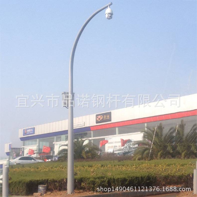 江苏镀锌八角监控杆 道路交通信号灯 六角路灯杆电子监控系统灯杆