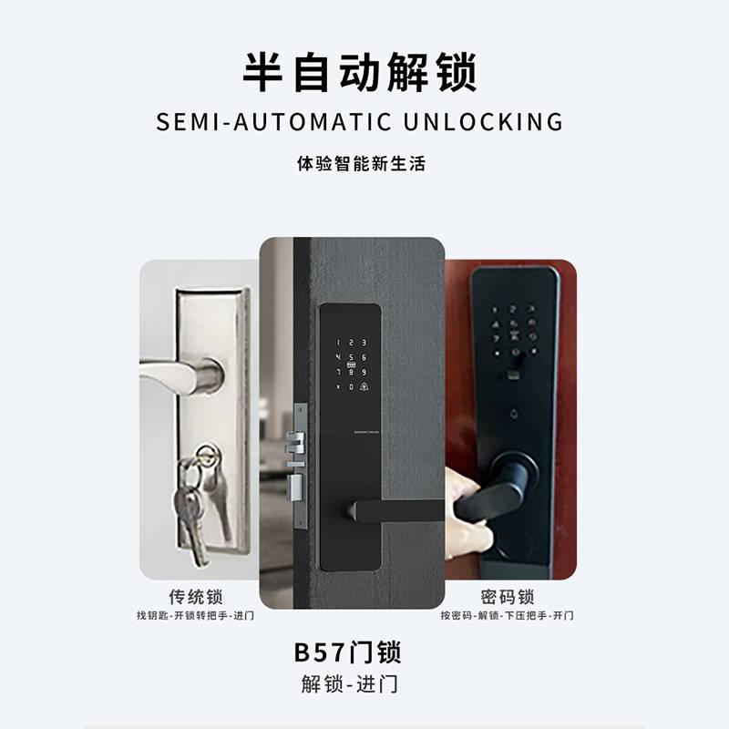 厂家公寓出租房密码锁手机APP远程管理通通锁酒店民宿IC智能门锁