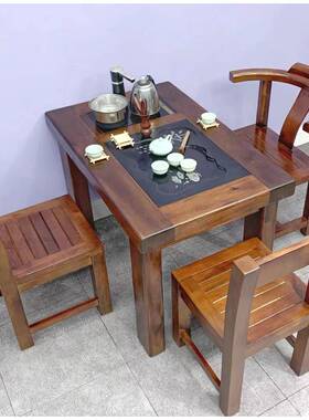 4船I老木小VGJ户型阳台茶桌组合实木办茶椅客厅几家用简约小工型