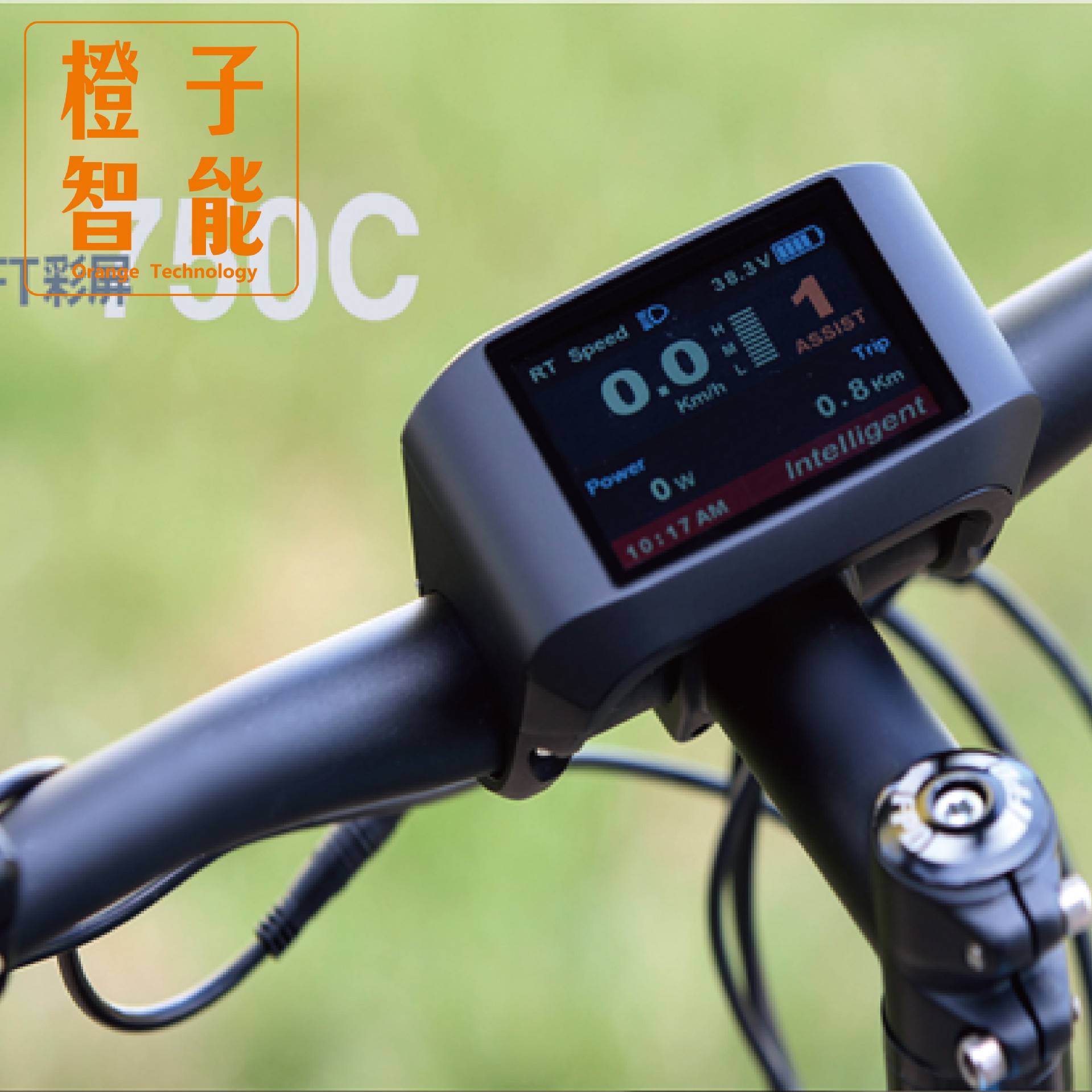 BAFANG八方中置电机横屏仪表/BBS01/02/HD/通用大屏彩色仪表750C