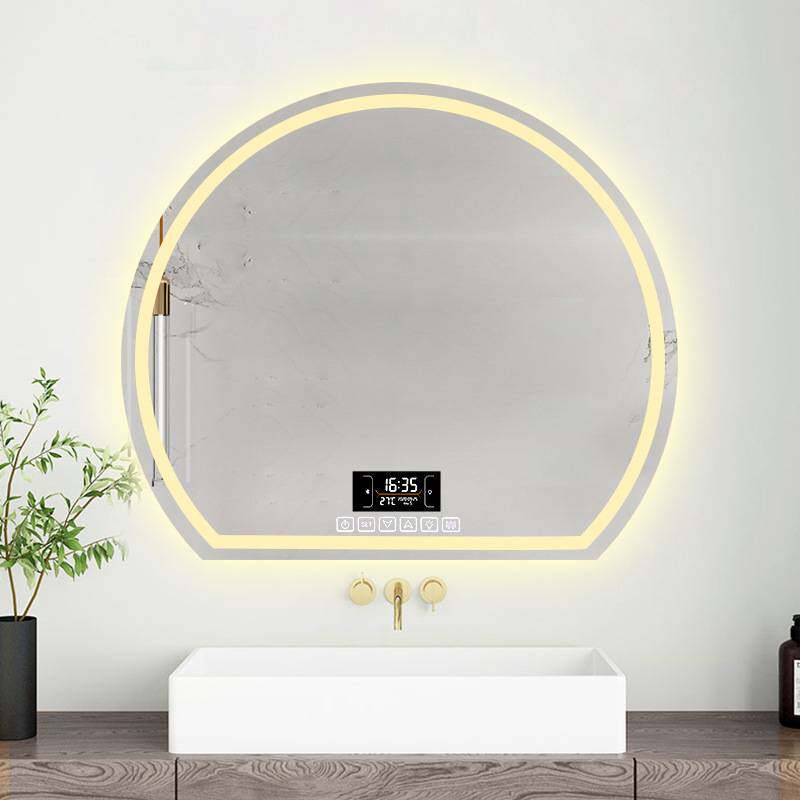 半圆浴室智能镜异形梳妆台卧室壁挂化妆镜子卫生间led发光带灯镜