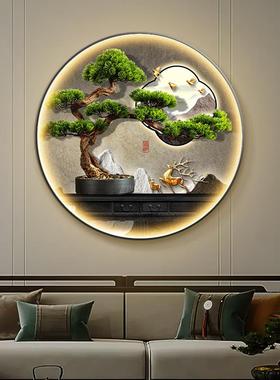 KIF769HTSS9S迎松形圆玄关装饰画新中正式灯画入客户对门挂画走廊