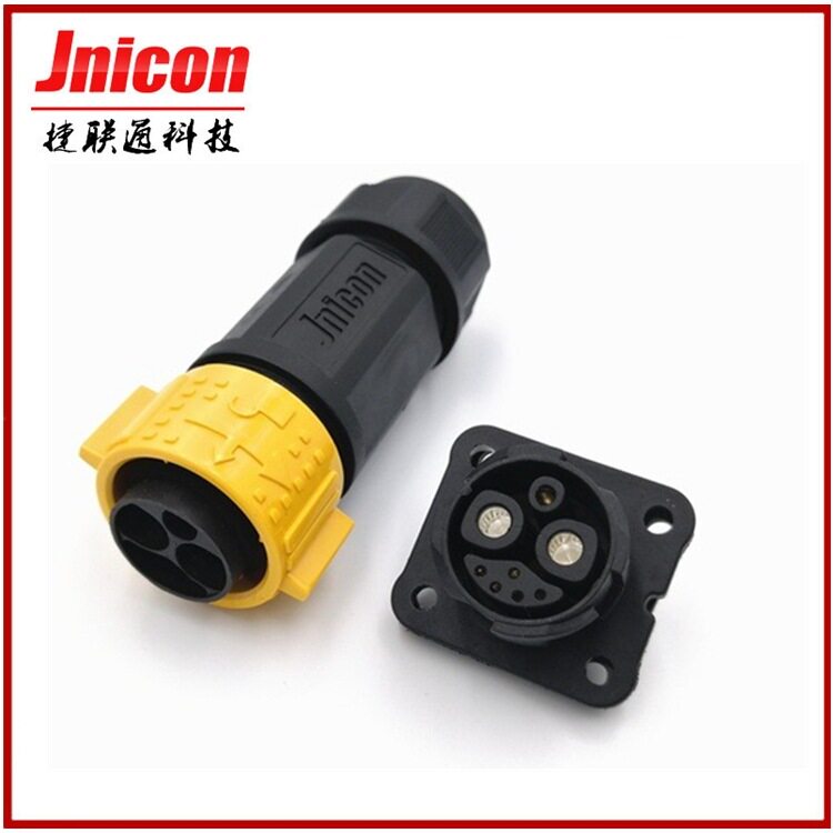 源头工厂M25自锁2+1+5芯防水连接器60A电流+信号防水接头