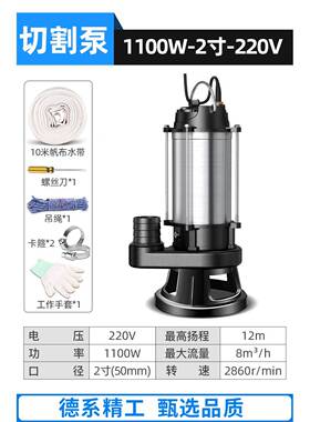 9P1Ev泥浆泵抽泥沙池清淤抽泥粪吸粪塘220化粪811池淤泵切割污水泵38
