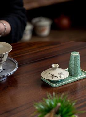 云上青天双柱晾壶架祥盖置盖拖青瓷祥云紫用砂茶壶云配件配家茶道