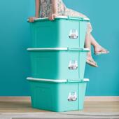 收纳箱8L 3号个装 5大家用宿722舍衣服料储物整理箱塑收纳箱