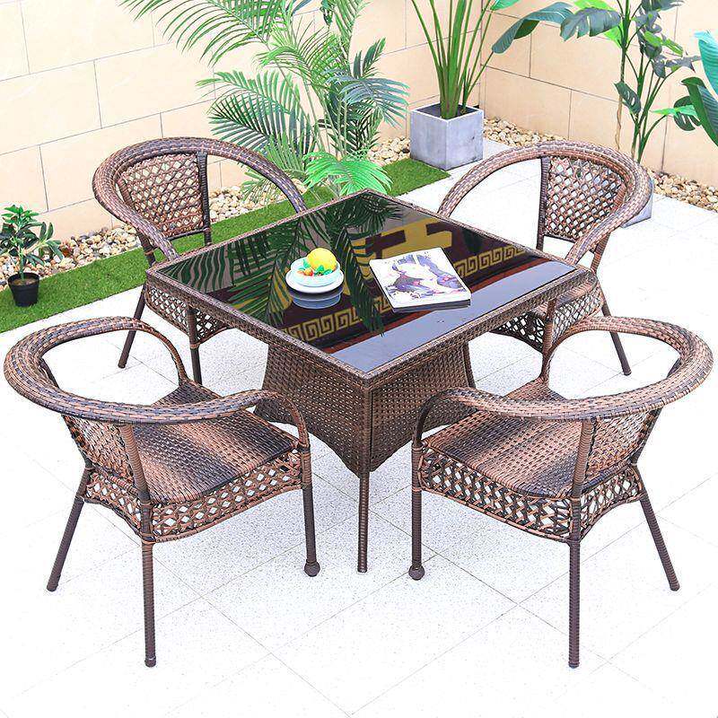 藤椅三件套阳台桌椅子户腾椅靠家背凳用子VHI桌子茶桌一套外休闲