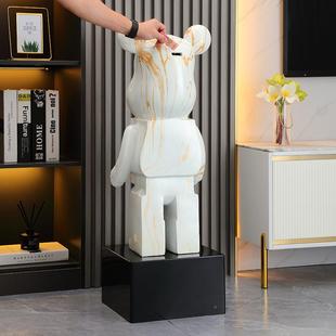 代潮流简约黑白体熊创意破洞贴视JFC珠工艺客厅电柜旁落流地现大