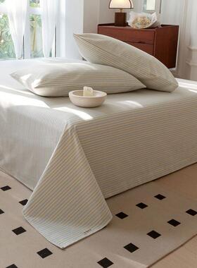 纯棉麻老粗布床单xnH5Y6K7单单件棉加枕厚被单床单套三件套100全