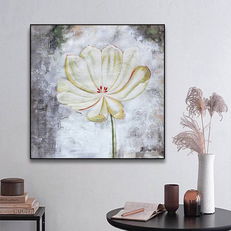 纯手绘抽象油画 花卉沙发背景客厅卧室画玄关餐厅挂墙肌理装饰画
