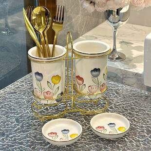 新陶居轻奢筷筒沥水置物架面筷子颜子收纳盒厨台房家用高值JJL筷