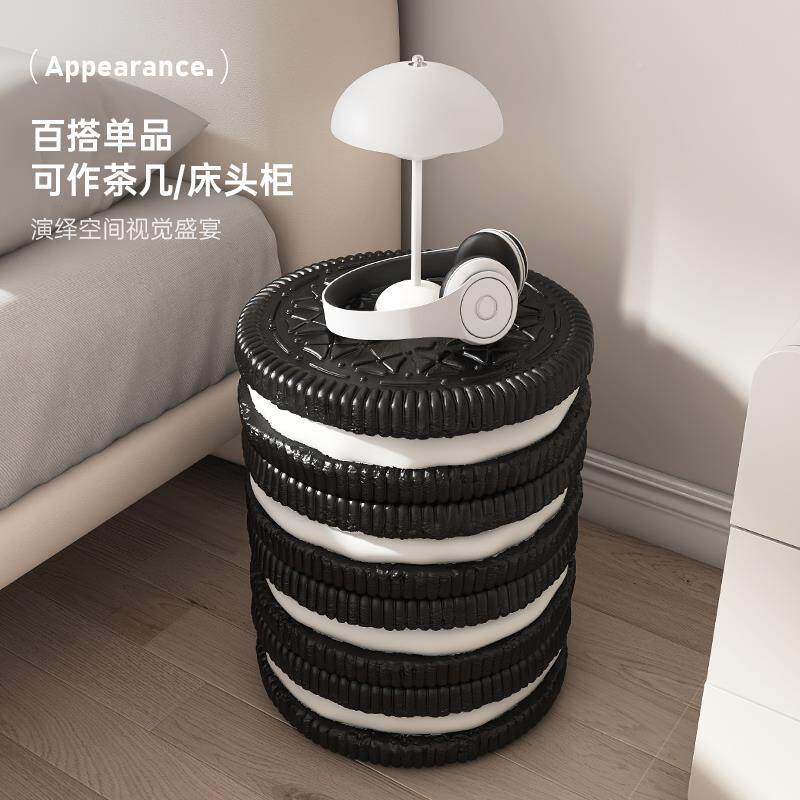 沙发凳边柜边几床置物架客厅小茶几装饰品摆件圆床头头柜TThxgzrw