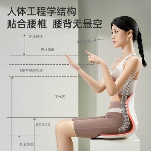护腰ltao8294坐垫久背坐护腰办公体工学座姿人椅靠一体腰室靠垫