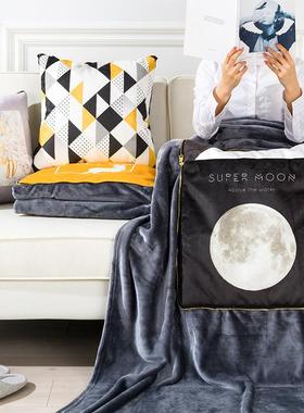 绒ZM轻6奢车载抱枕被子F759JJ9M两用汽车G办公室抱枕毯二合一珊瑚