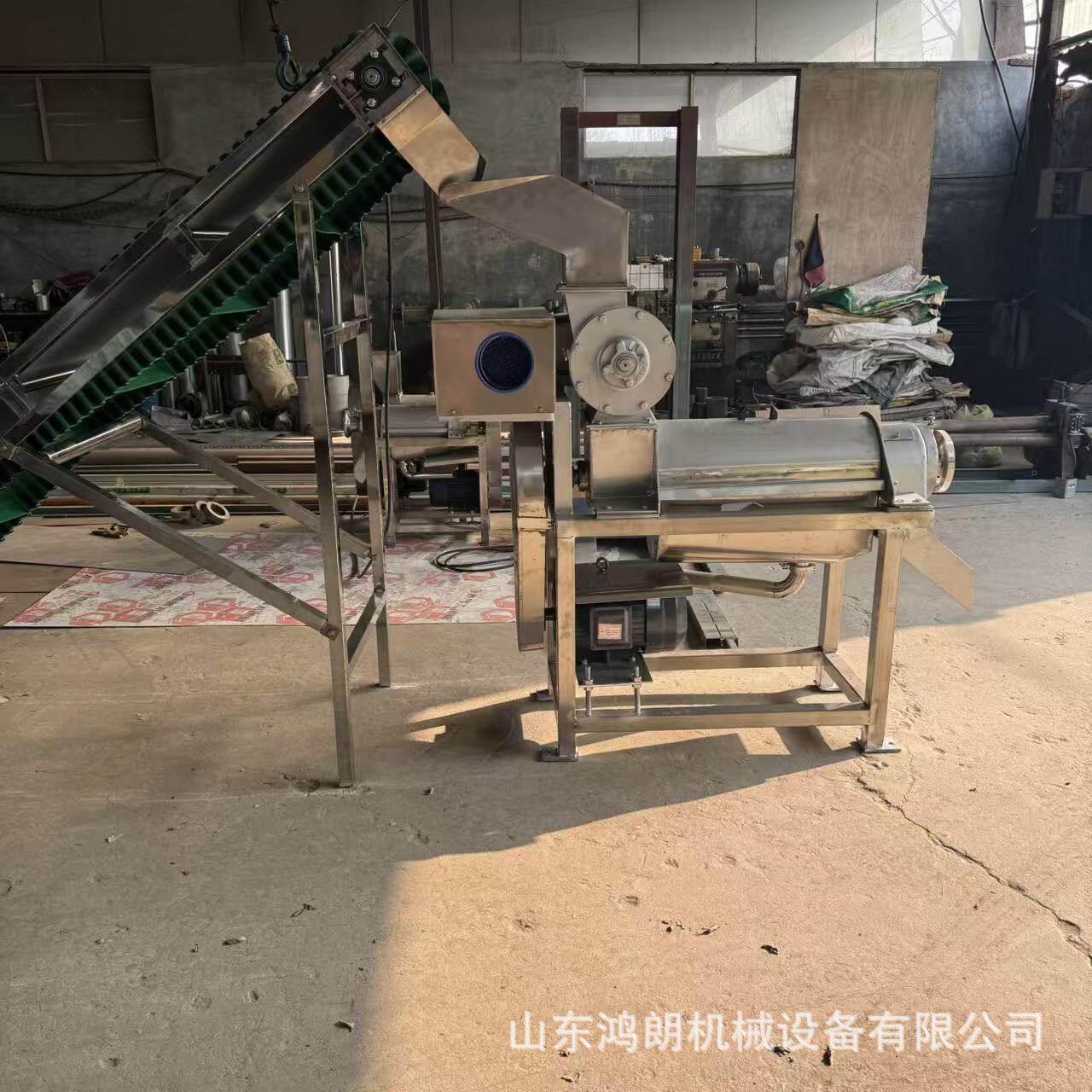 榨汁机流水线大型挤压脱汁机粉碎菠萝压榨机新鲜果汁机