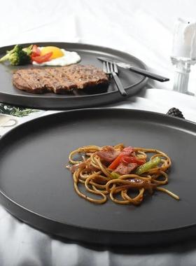 牛排盘子盘餐盘家RQJ用西餐创陶意餐具菜盘早微餐平瓷盘