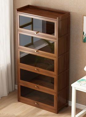 架置NNO书物架落地尘简易家用书柜带门防靠储物柜客厅置物柜墙收