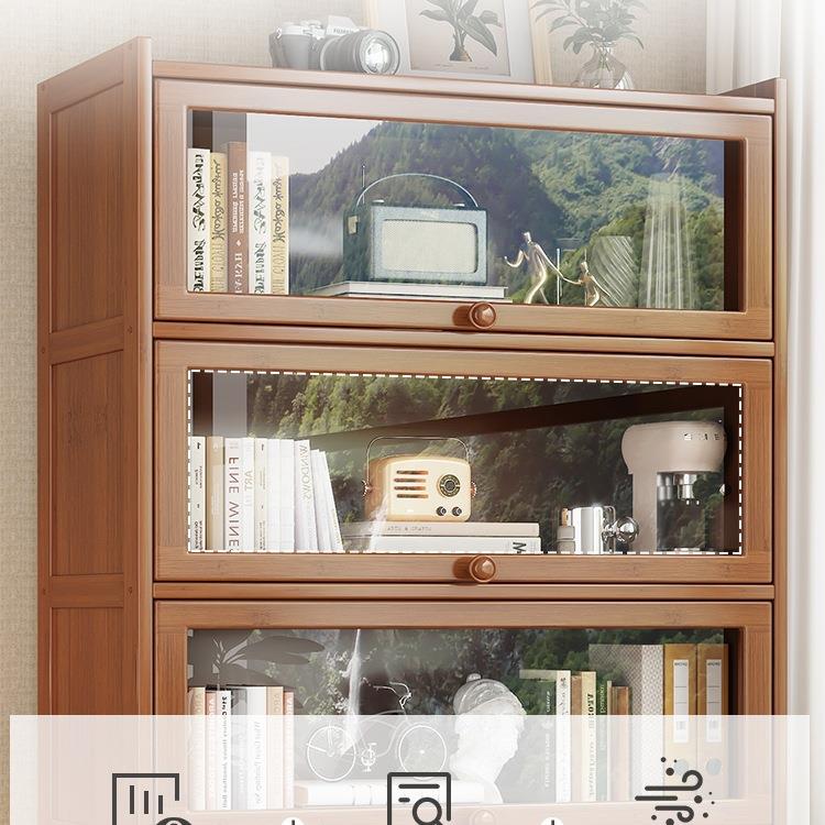 书置物架落木地书柜储sj-zt-3.物柜一体墙靠收纳家用实带门防尘展示柜架子