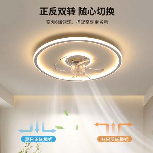 风扇灯卧室灯吸顶灯具现代简约餐厅灯智能电扇灯云朵儿童房灯263L