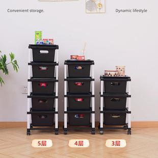 小车置物房架免安小推车置装可折叠推多层夹缝收纳带厨轮移动抽屉