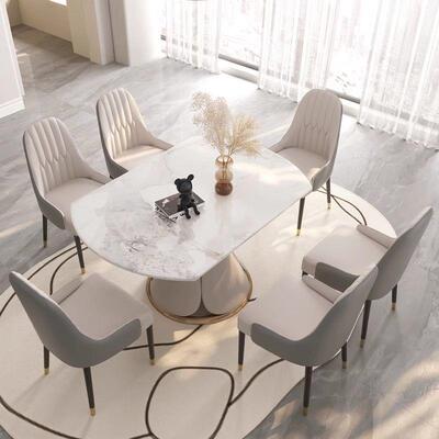 轻板餐桌小户型家用转伸缩岩旋方桌可变圆桌现代简约餐ORM桌奢椅