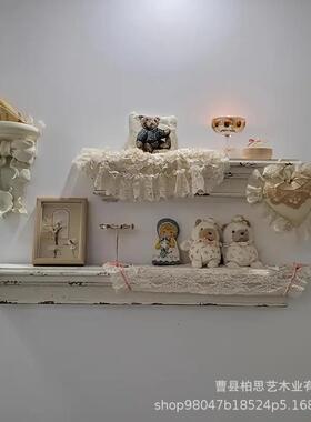 法式古墙架家居装饰白色悬浮走置物架壁架客厅分廊层墙壁复储BYS2