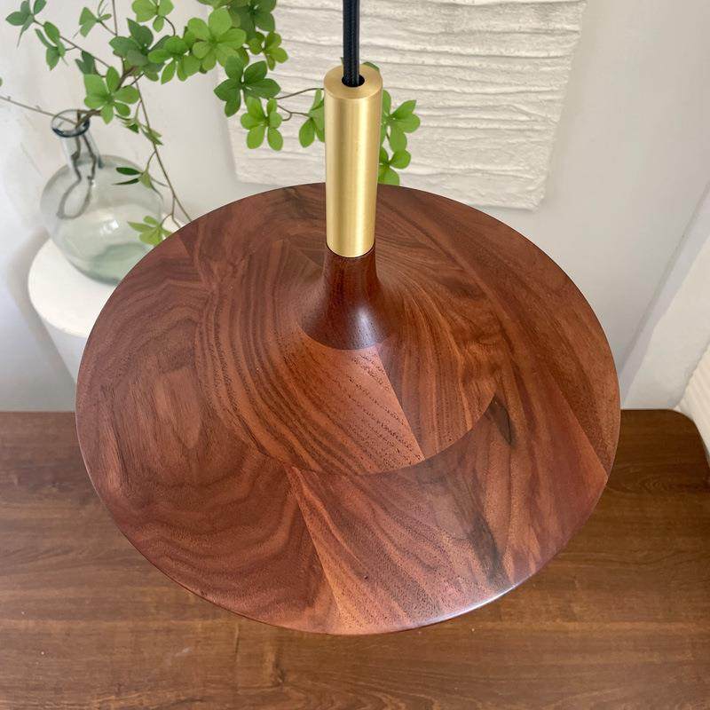 胡桃餐木复古厅吊灯餐全LED设计师喇叭飞碟法式艺术吧台166桌铜灯,家装灯饰光源,智能吊灯,淘宝优惠券,粉丝福利购,淘宝优惠卷