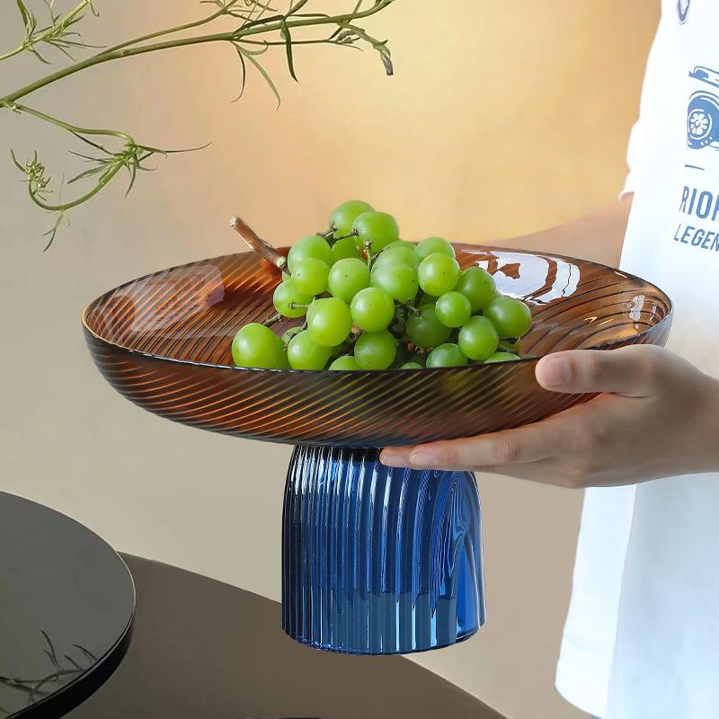 水果盘玻轻奢客厅家桌面璃茶MVV几干果盘用高颜值创意居装饰家品