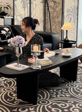 诧寂风色实简木zzh20240茶几约黑家用计师款小茶台中古民宿原木设茶几桌