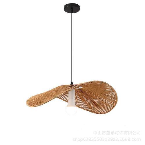 中式麻绳织餐厅灯装工617业风铁艺酒服装饰店铺创意民宿跨编境吊