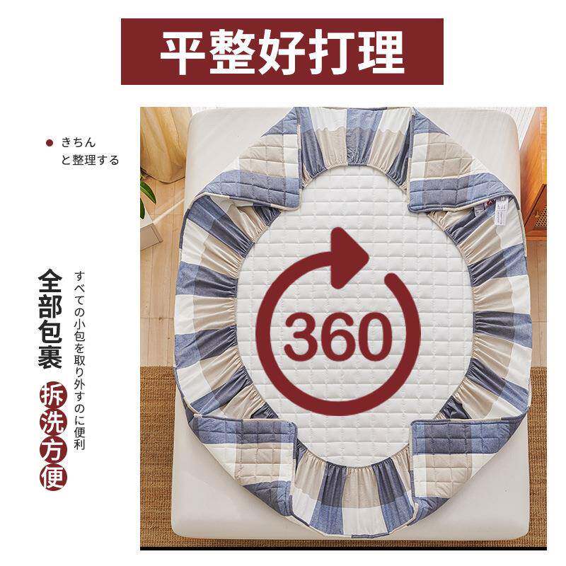 全棉床笠单件纯棉夹加棉床罩席思梦保护套床垫防尘套全包全棉床笠