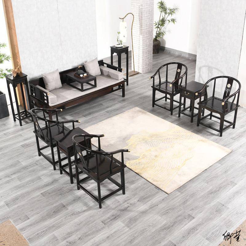 罗木汉床实木上档次中式实木明清古新csj114床榻品位简约榆圈椅代