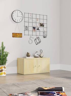 木小柜桌面实收ABCDEFG门纳柜松木儿童储物子柜带格柜自由组合柜