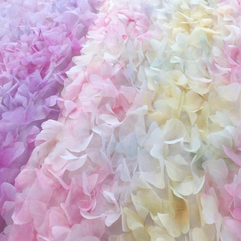 渐变体花梅花纱布料儿童X17342裙立公主品裙蝴蝶网结饰婚庆装饰面