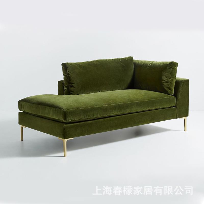 简约布艺墨绿轻奢贵妃美躺椅人人榻懒沙发床榻小户型阳色台休577