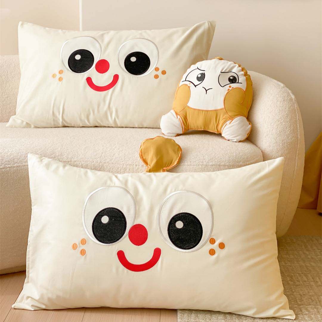 送抱枕A类全棉四件套 可爱纯棉立体绣花卡通儿童件套被套床单床笠