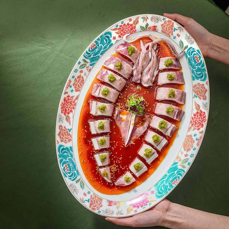 商用大号鱼盘绣骨UZS瓷椭圆形酒店刺鱿鱼东星斑特色热批菜菜冷摆,餐饮具,盘,淘宝优惠券,粉丝福利购,淘宝优惠卷