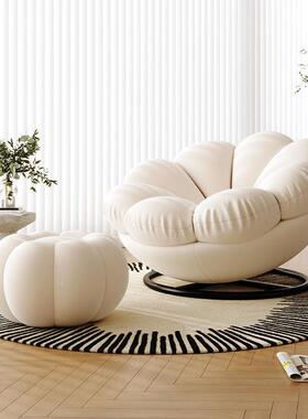 懒人休发可可睡单人沙发椅2025新款阳台榻榻米沙卧室可LVO旋转闲