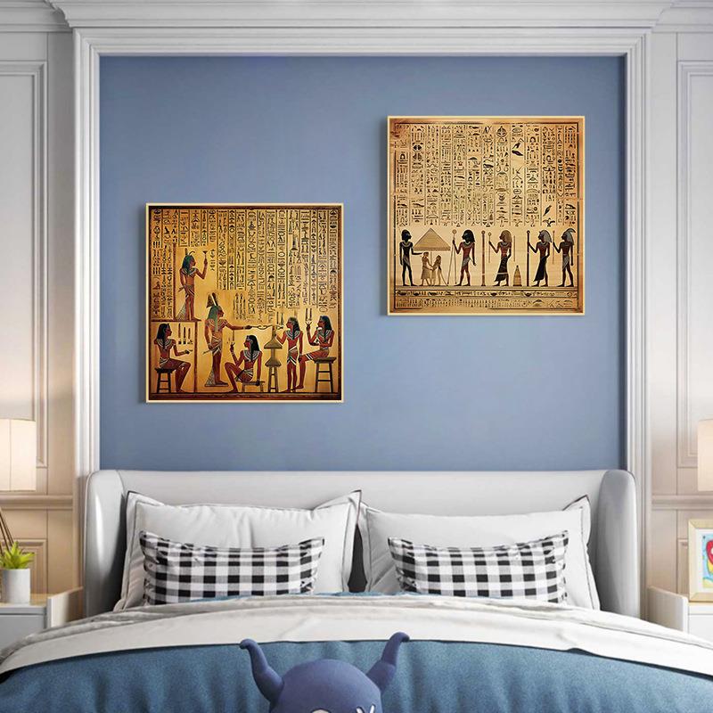 古代及文明装画客饰厅卧画室餐景厅挂复FG-O03古风图腾艺术墙面酒