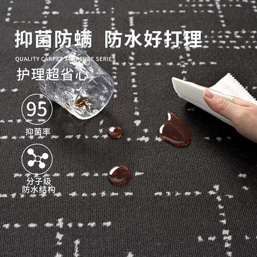 毯客厅意式轻奢黑色免洗几可擦现地代极简大积qr23725防水沙发面