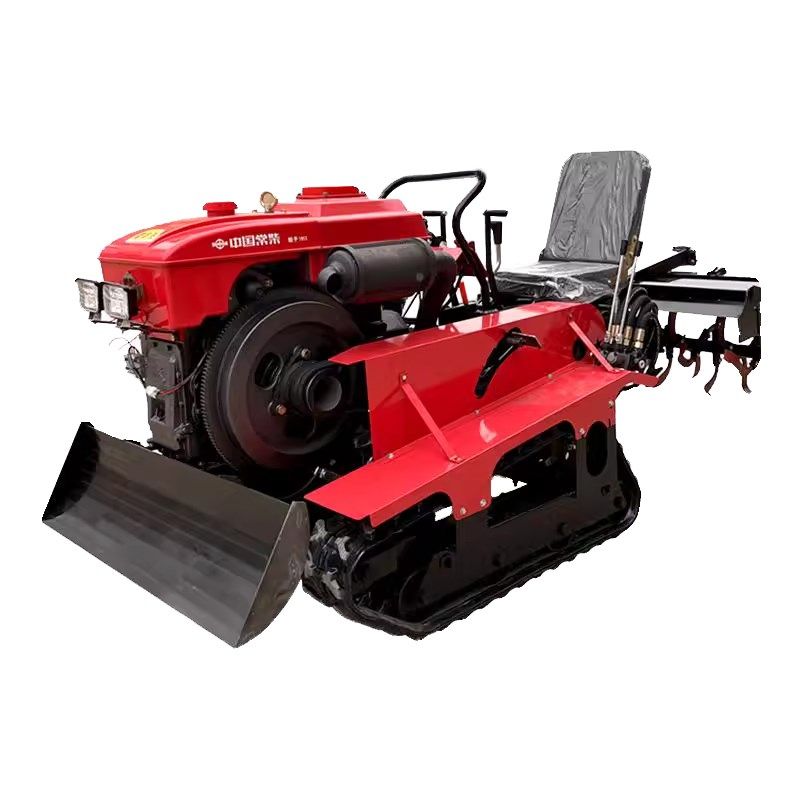 乘坐式微耕机多功能水旱两用旋耕机开沟犁地机小型柴油农用履带式