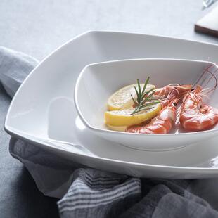 密胺酒店餐007台套装 饭店具餐四厅商用火锅店件套白色仿瓷塑料碗