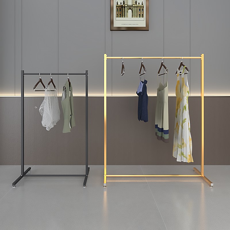 落地挂衣架卧室迷你小衣帽架办公室窄型简易晾衣单杆服装店展示架